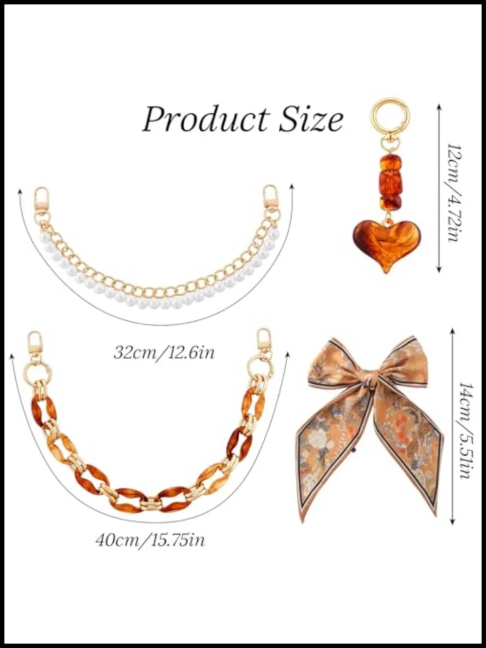 Leopard Print Bag Charm Set with Pom Poms Chain Tote Handbag Accessories